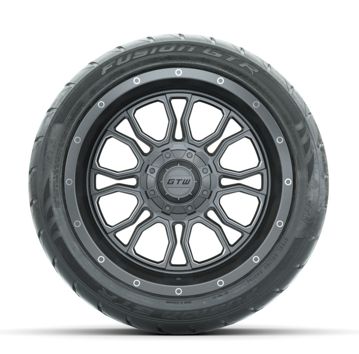 GTW Volt Gunmetal 14 in Wheels with 225/40-R14 Fusion GTR Street Tires - Full Set