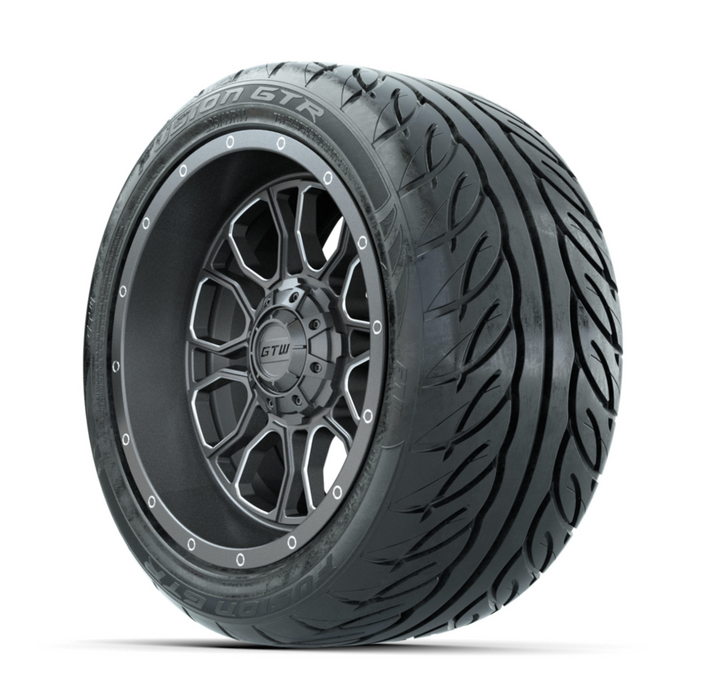 GTW Volt Gunmetal 14 in Wheels with 225/40-R14 Fusion GTR Street Tires - Full Set