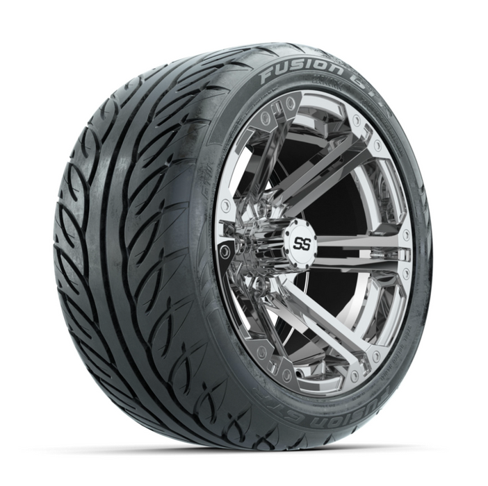 GTW Specter Chrome 14 in Wheels with 225/40-R14 Fusion GTR Street Tires - Full Set