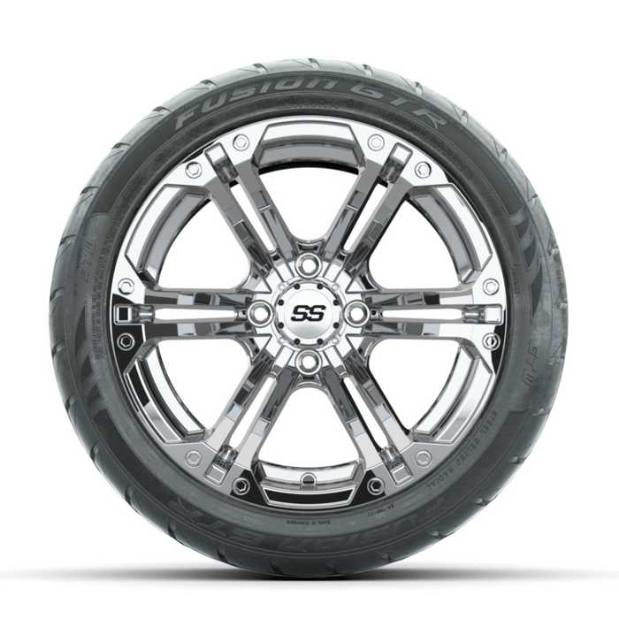 GTW Specter Chrome 14 in Wheels with 225/40-R14 Fusion GTR Street Tires - Full Set
