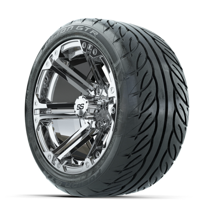 GTW Specter Chrome 14 in Wheels with 225/40-R14 Fusion GTR Street Tires - Full Set