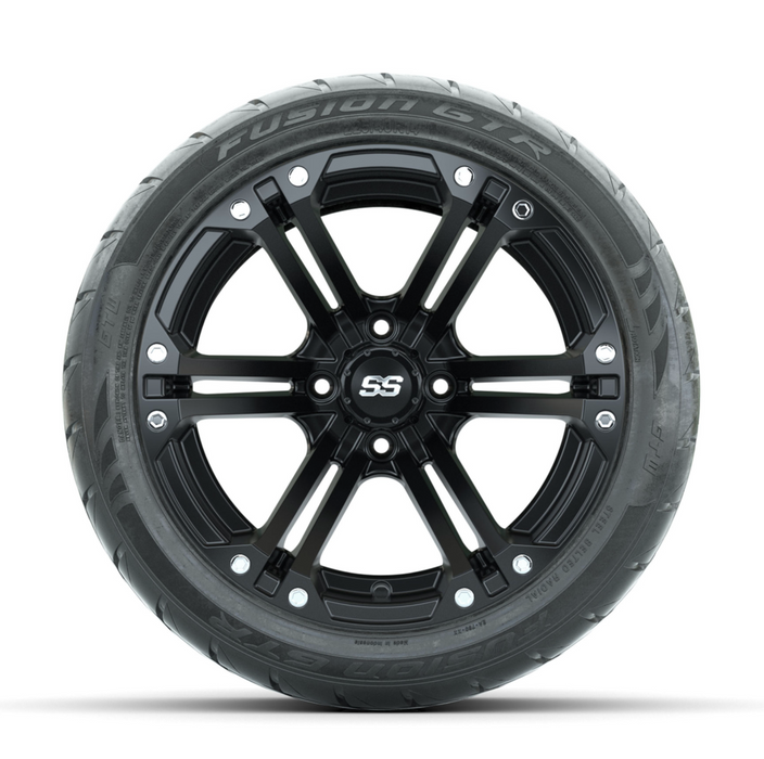 GTW Specter Matte Black 14 in Wheels with 225/40-R14 Fusion GTR Street Tires - Full Set