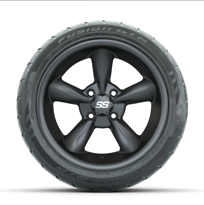 GTW Godfather Matte Grey 14 in Wheels with 225/40-R14 Fusion GTR Street Tires - Full Set
