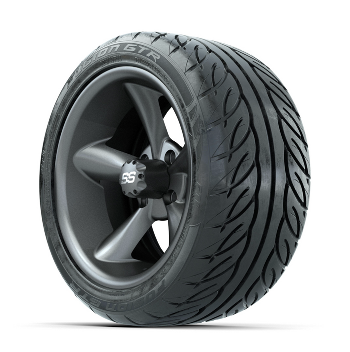 GTW Godfather Matte Grey 14 in Wheels with 225/40-R14 Fusion GTR Street Tires - Full Set