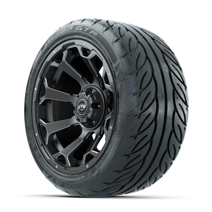 GTW Raven Off-Road Matte Grey 14 in Wheels with 225/40-R14 Fusion GTR Street Tires - Full Set