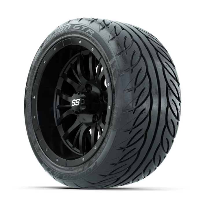 GTW Diesel Matte Black 14 in Wheels with 225/40-R14 Fusion GTR Street Tires - Full Set