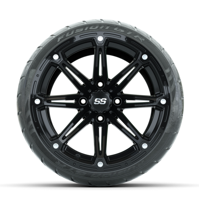 GTW Element Black 14 in Wheels with 225/40-R14 Fusion GTR Street Tires - Full Set