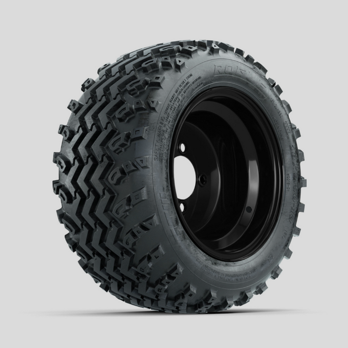 GTW Steel Black 10 in Wheels with 18x9.50-10 Rogue All Terrain Tires - Full Set