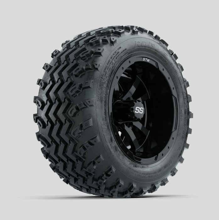 GTW Storm Trooper Black 10 in Wheels with 18x9.50-10 Rogue All Terrain Tires - Full Set