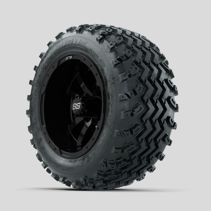 GTW Storm Trooper Black 10 in Wheels with 18x9.50-10 Rogue All Terrain Tires - Full Set