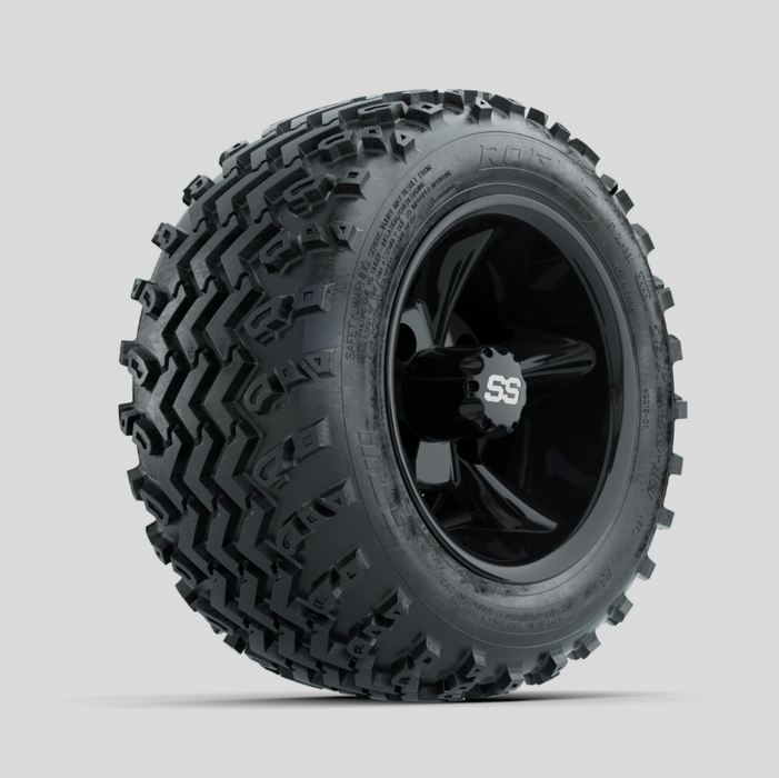 GTW Godfather Black 10 in Wheels with 18x9.50-10 Rogue All Terrain Tires - Full Set