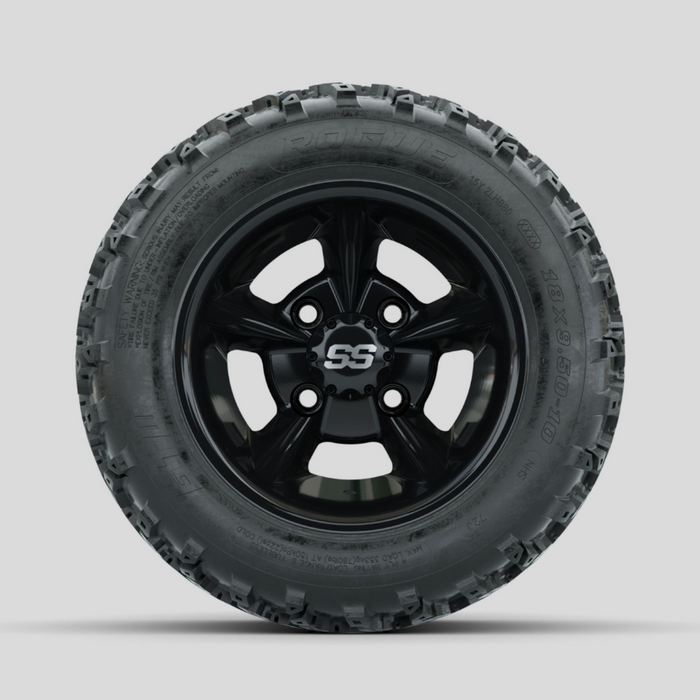 GTW Godfather Black 10 in Wheels with 18x9.50-10 Rogue All Terrain Tires - Full Set