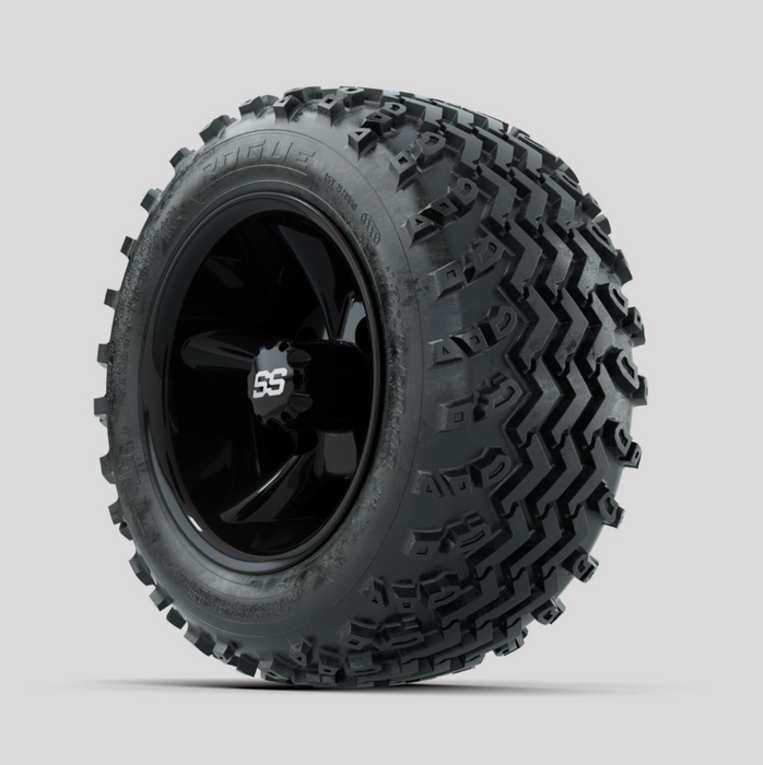 GTW Godfather Black 10 in Wheels with 18x9.50-10 Rogue All Terrain Tires - Full Set