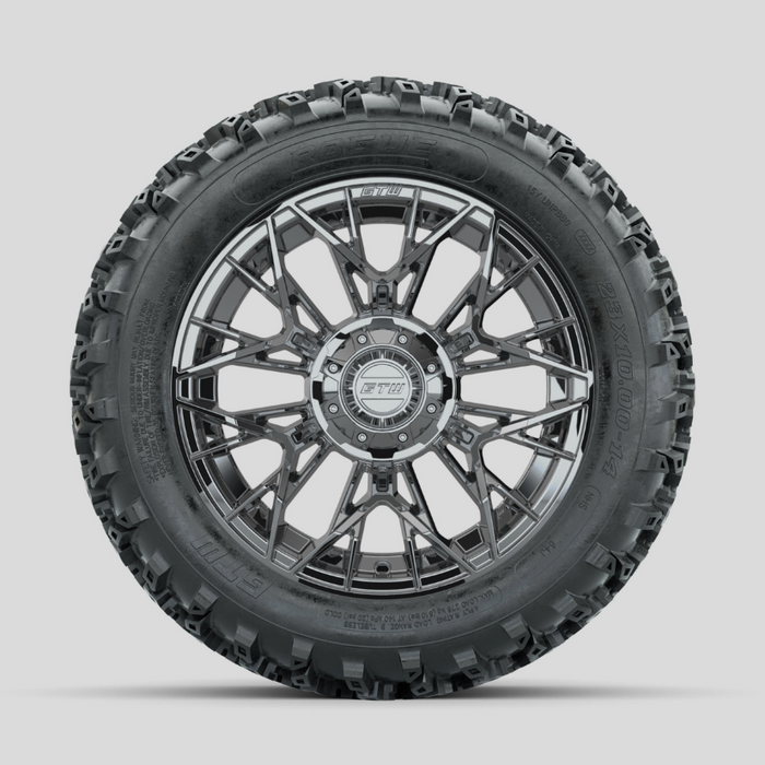 GTW Stellar Chrome 14 in Wheels with 23x10.00-14 Rogue All Terrain Tires - Full Set
