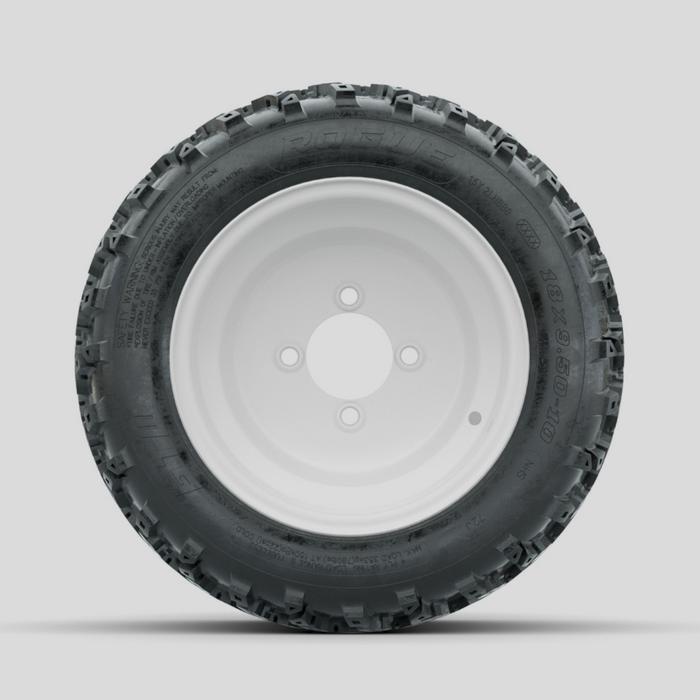 GTW Steel White 10 in Wheels with 18x9.50-10 Rogue All Terrain Tires - Full Set