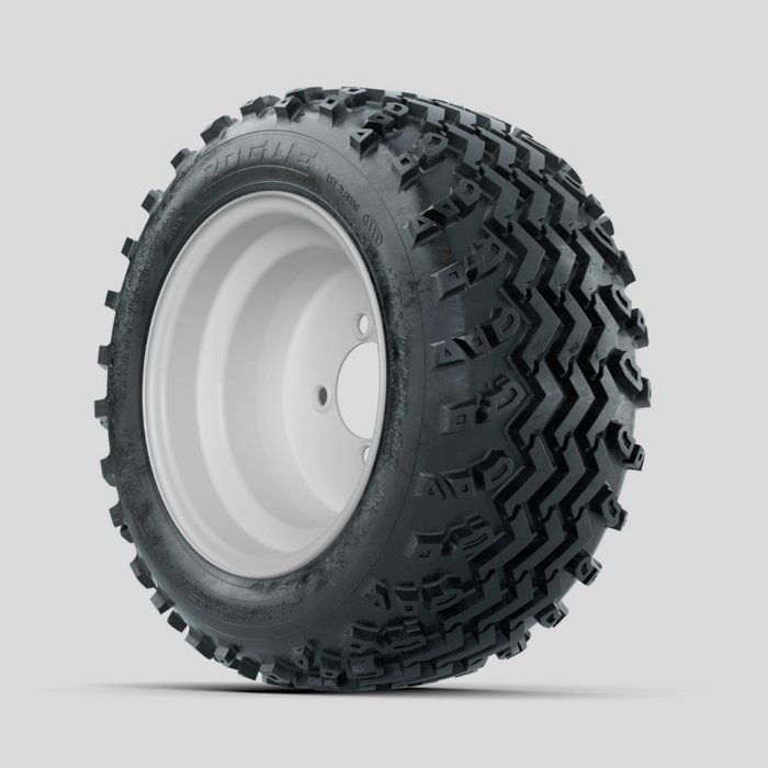 GTW Steel White 10 in Wheels with 18x9.50-10 Rogue All Terrain Tires - Full Set