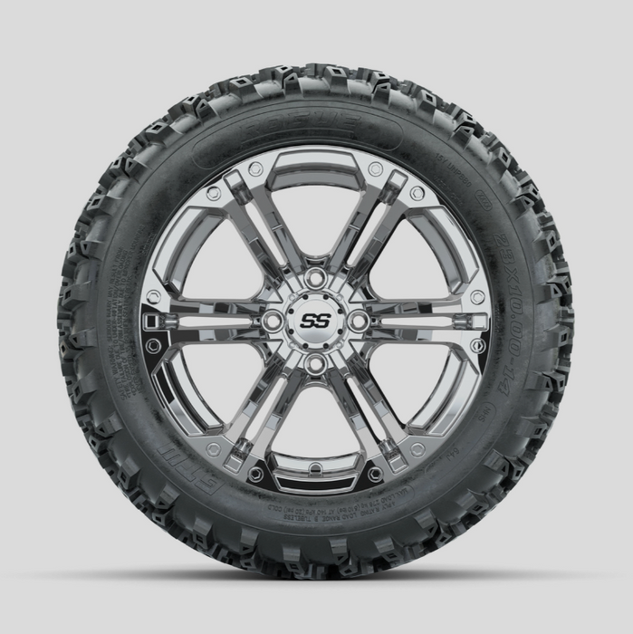 GTW Specter Chrome 14 in Wheels with 23x10.00-14 Rogue All Terrain Tires - Full Set