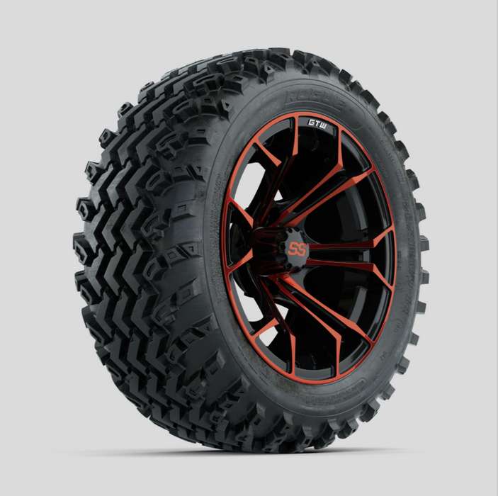 GTW Spyder Red/Black 14 in Wheels with 23x10.00-14 Rogue All Terrain Tires - Full Set
