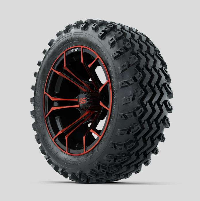 GTW Spyder Red/Black 14 in Wheels with 23x10.00-14 Rogue All Terrain Tires - Full Set