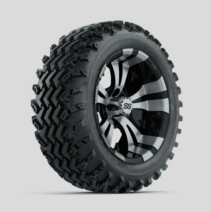 GTW Vampire Machined/Black 14 in Wheels with 23x10.00-14 Rogue All Terrain Tires - Full Set