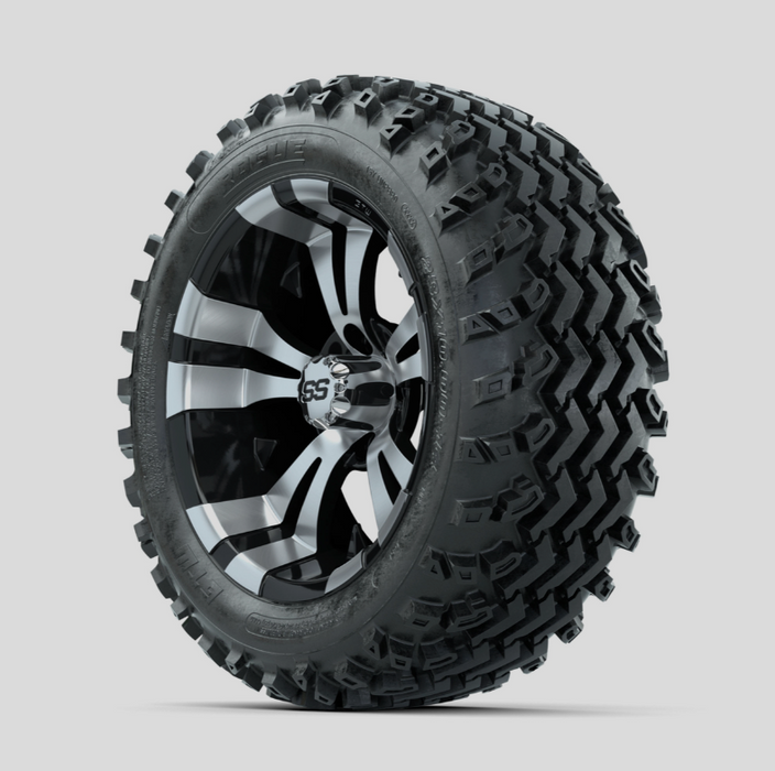 GTW Vampire Machined/Black 14 in Wheels with 23x10.00-14 Rogue All Terrain Tires - Full Set