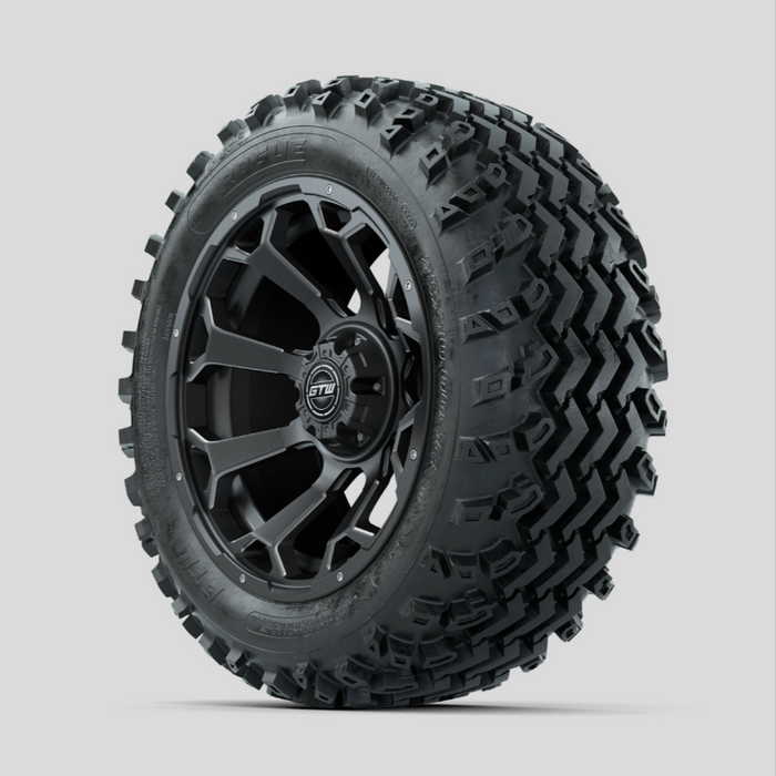 GTW Raven Ball Milled/Matte Grey 14 in Wheels with 23x10.00-14 Rogue All Terrain Tires - Full Set