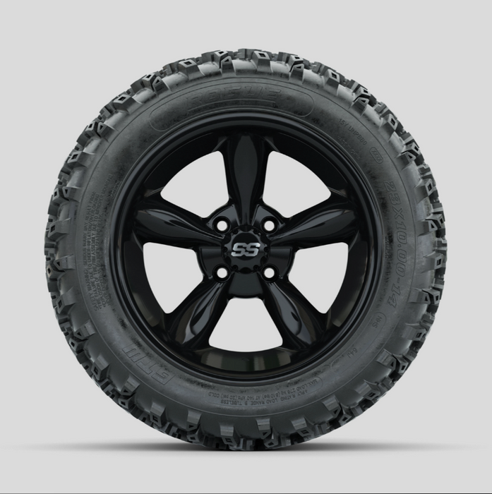 GTW Godfather Black 14 in Wheels with 23x10.00-14 Rogue All Terrain Tires - Full Set
