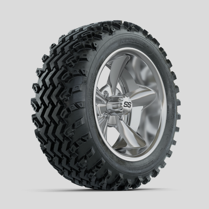 GTW Godfather Chrome 14 in Wheels with 23x10.00-14 Rogue All Terrain Tires - Full Set