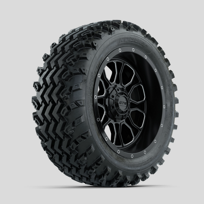 GTW Volt Machined/Black 14 in Wheels with 23x10.00-14 Rogue All Terrain Tires - Full Set