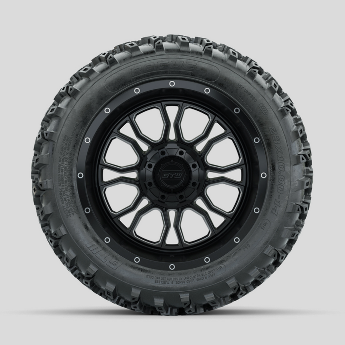 GTW Volt Machined/Black 14 in Wheels with 23x10.00-14 Rogue All Terrain Tires - Full Set