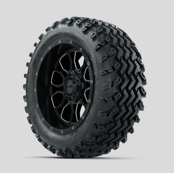GTW Volt Machined/Black 14 in Wheels with 23x10.00-14 Rogue All Terrain Tires - Full Set