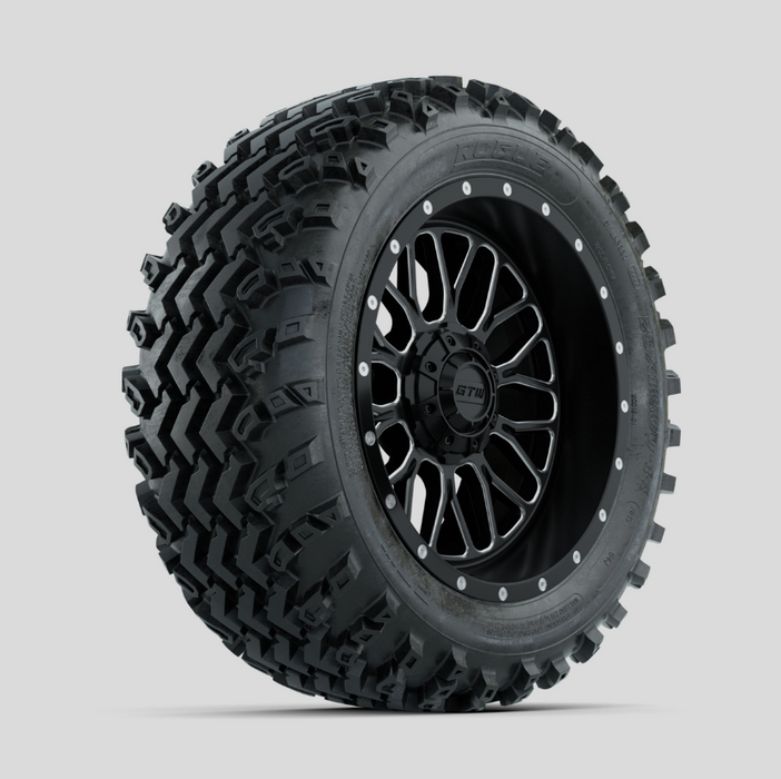 GTW Helix Machined/Black 14 in Wheels with 23x10.00-14 Rogue All Terrain Tires - Full Set