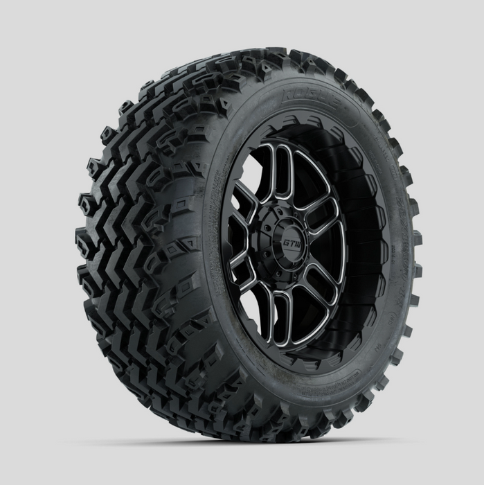 GTW Titan Machined/Black 14 in Wheels with 23x10.00-14 Rogue All Terrain Tires - Full Set
