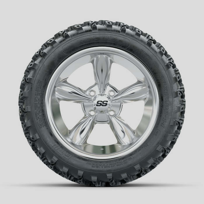 GTW Godfather Matte Grey 14 in Wheels with 23x10.00-14 Rogue All Terrain Tires - Full Set