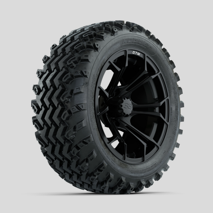 GTW Spyder Matte Black 14 in Wheels with 23x10.00-14 Rogue All Terrain Tires - Full Set