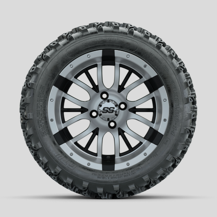 GTW Diesel Machined/Black 14 in Wheels with 23x10.00-14 Rogue All Terrain Tires - Full Set