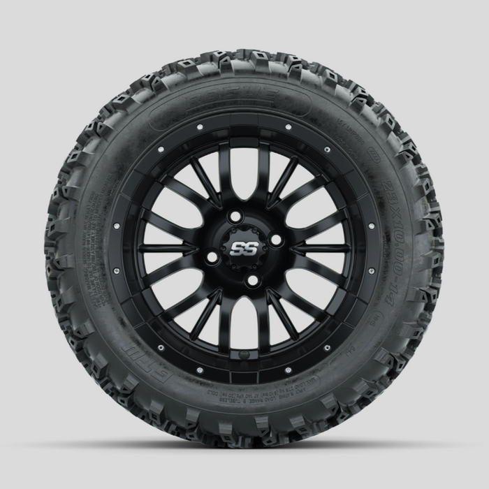 GTW Diesel Matte Black 14 in Wheels with 23x10.00-14 Rogue All Terrain Tires - Full Set