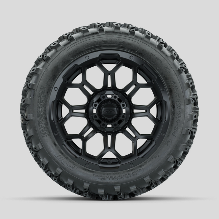 GTW Bravo Matte Black 14 in Wheels with 23x10.00-14 Rogue All Terrain Tires - Full Set