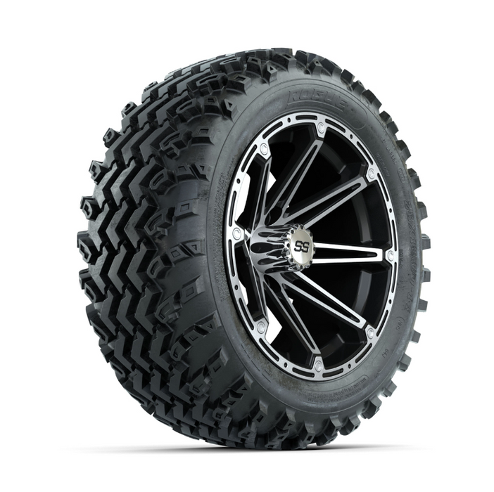 GTW Element Machined/Black 14 in Wheels with 23x10.00-14 Rogue All Terrain Tires - Full Set