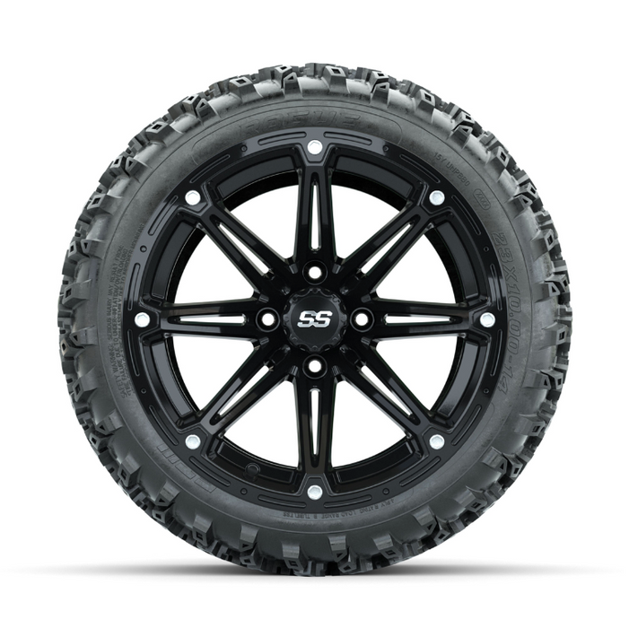 GTW Element Black 14 in Wheels with 23x10.00-14 Rogue All Terrain Tires - Full Set