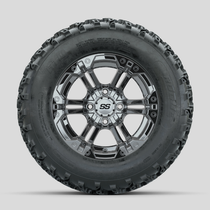 GTW Specter Chrome 12 in Wheels with 23x10.00-12 Rogue All Terrain Tires - Full Set