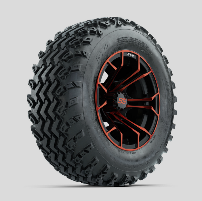 GTW Spyder Red/Black 12 in Wheels with 23x10.00-12 Rogue All Terrain Tires - Full Set