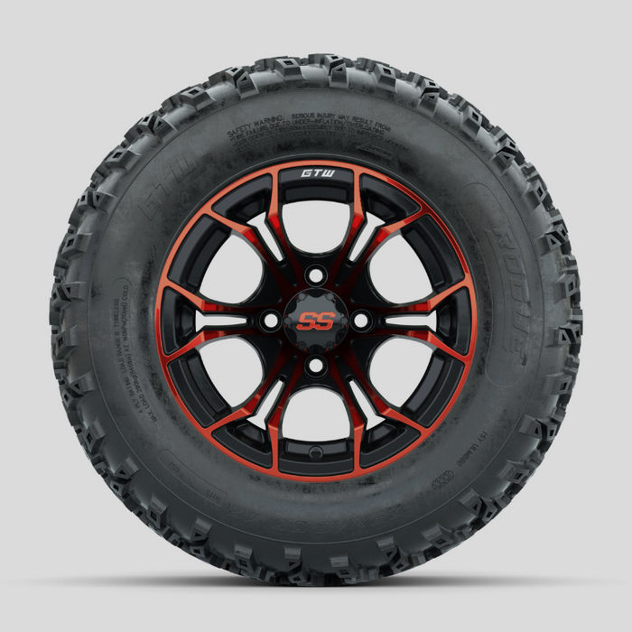 GTW Spyder Red/Black 12 in Wheels with 23x10.00-12 Rogue All Terrain Tires - Full Set
