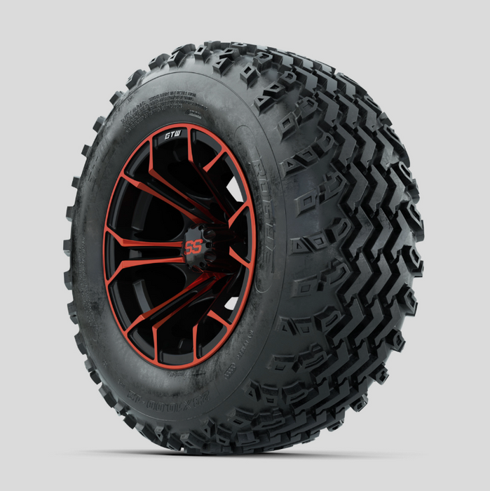 GTW Spyder Red/Black 12 in Wheels with 23x10.00-12 Rogue All Terrain Tires - Full Set