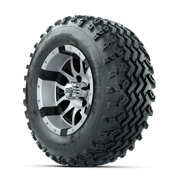 GTW Diesel Machined/Black 12 in Wheels with 23x10.00-12 Rogue All Terrain Tires - Full Set