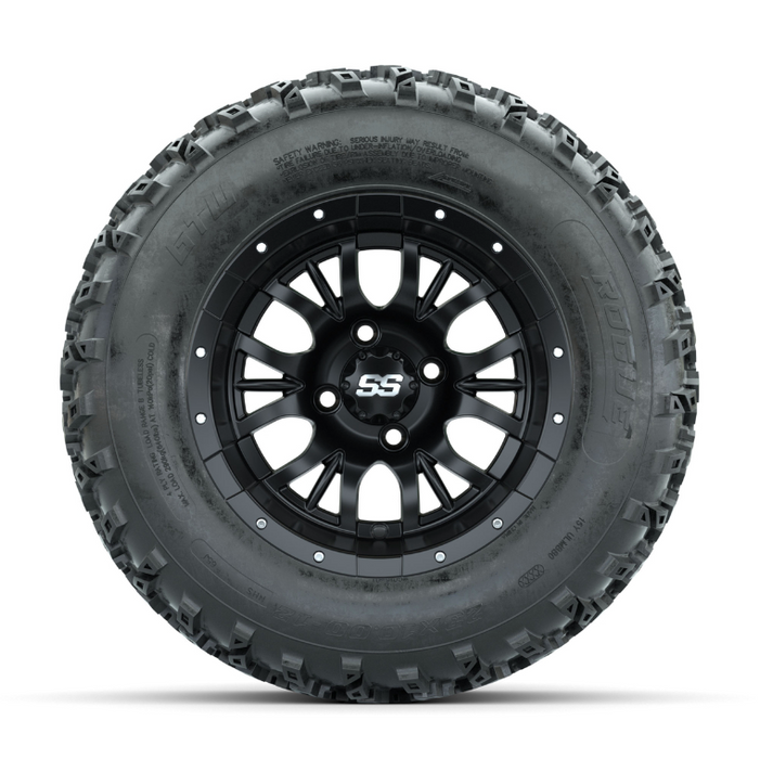 GTW Diesel Matte Black 12 in Wheels with 23x10.00-12 Rogue All Terrain Tires - Full Set