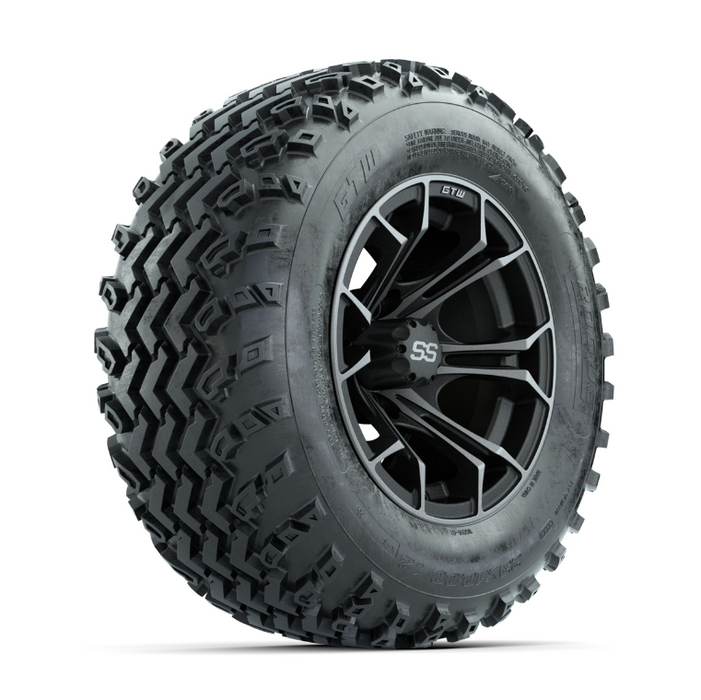 GTW Spyder Machined/Grey 12 in Wheels with 23x10.00-12 Rogue All Terrain Tires - Full Set