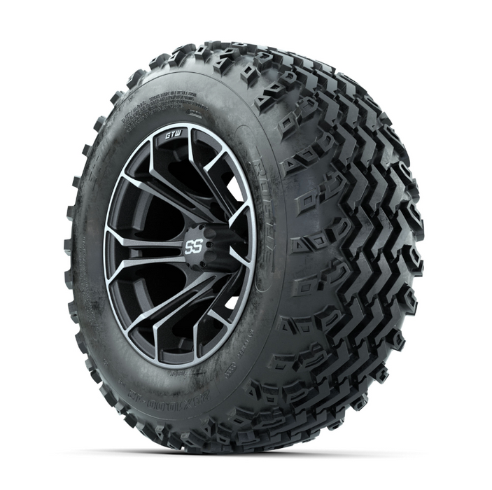 GTW Spyder Machined/Grey 12 in Wheels with 23x10.00-12 Rogue All Terrain Tires - Full Set