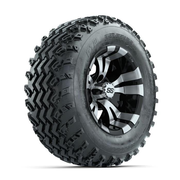 GTW Vampire Machined/Black 12 in Wheels with 23x10.00-12 Rogue All Terrain Tires - Full Set