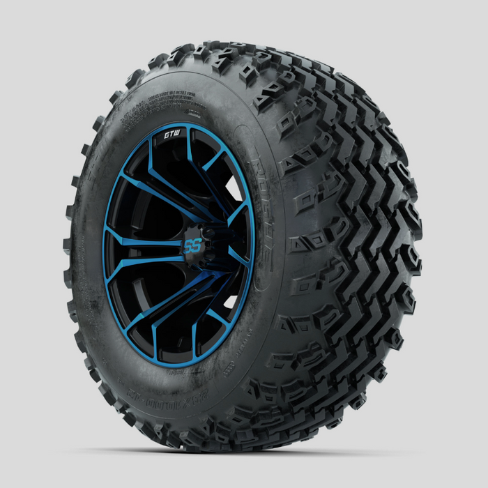 GTW Spyder Blue/Black 12 in Wheels with 23x10.00-12 Rogue All Terrain Tires - Full Set